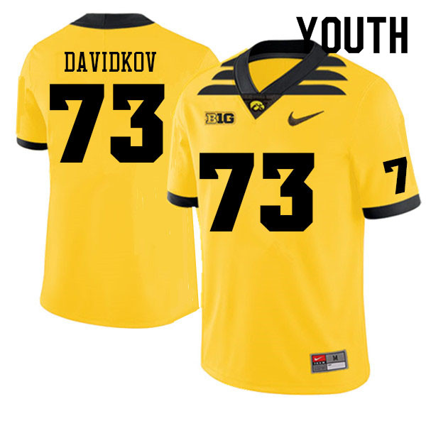 Youth #73 David Davidkov Iowa Hawkeyes College Football Jerseys Sale-Gold